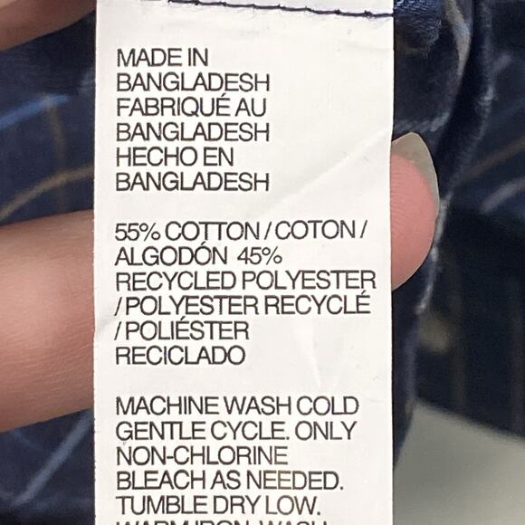 Van Heusen Dress Shirt Men's 2XLB Blue Flannel Plaid Long Sleeve Button Up NEW - Picture 5 of 7